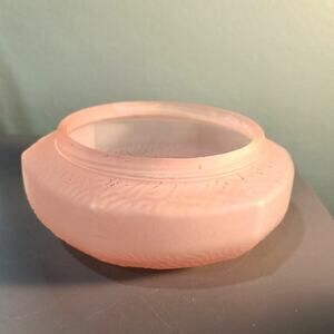 873. Pink Satin Glass Powder Jar Base Art Deco